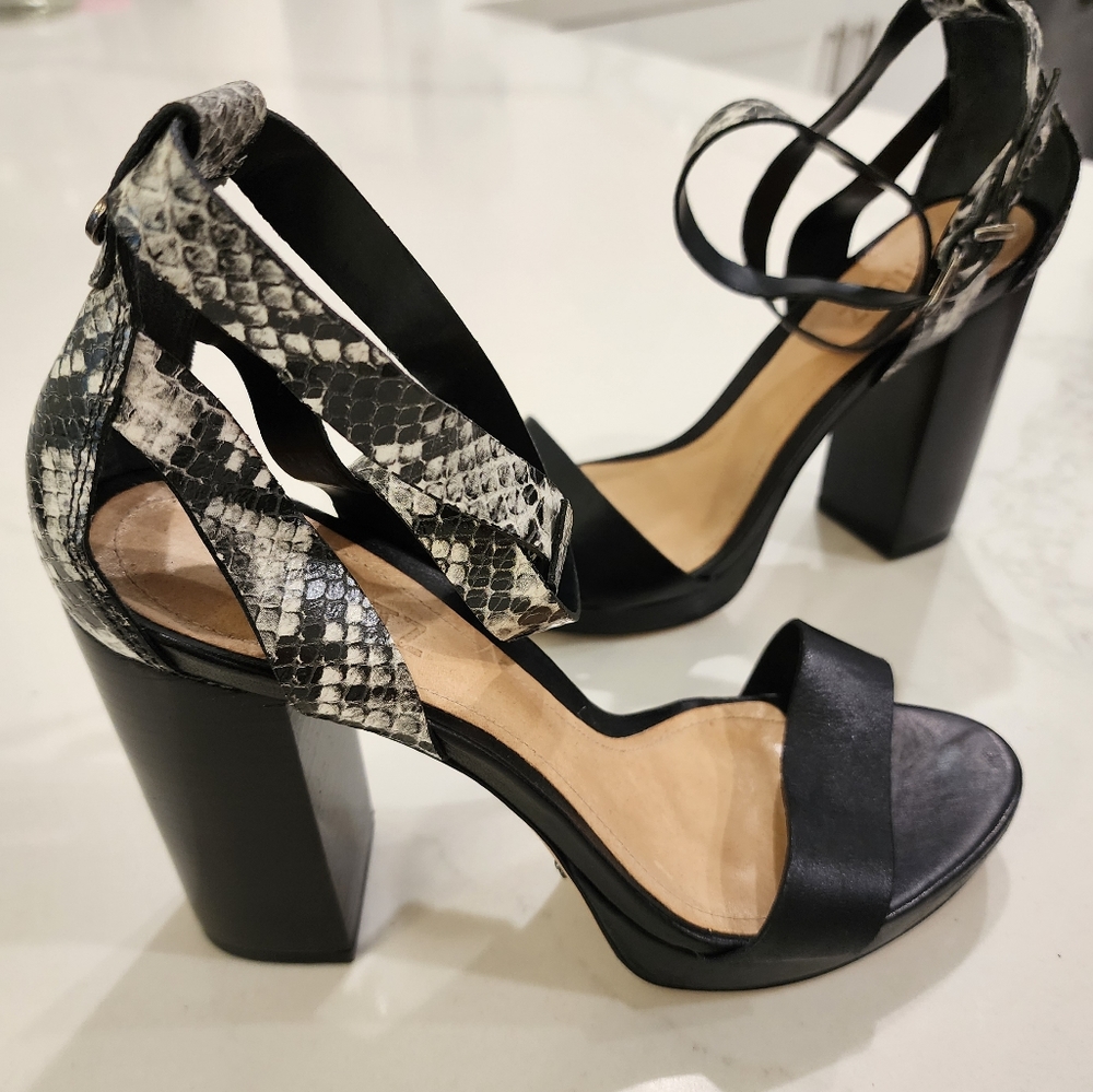SCHULTZ leather strap ankle Heels